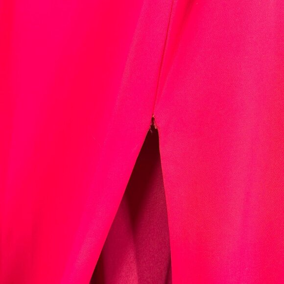 NWT Marchesa Notte Red One-Shoulder Embellished Stretch Crepe Gown - Picture 7 of 16